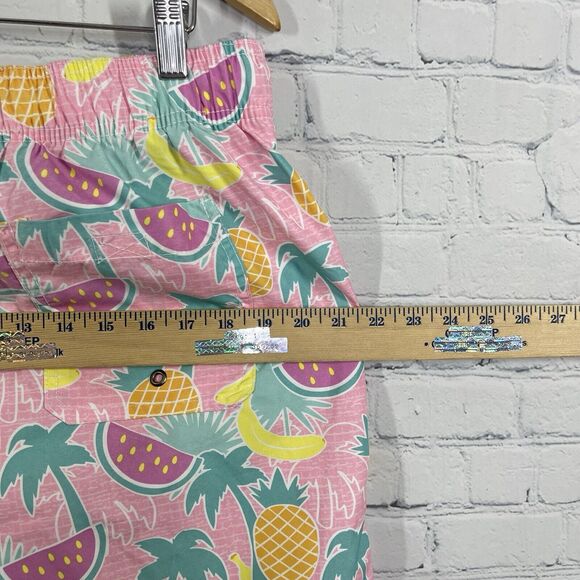 Beach Bros Surf Shop Shorts Mens Large Pink Tropical Swim Trunks Lined Brief - Picture 11 of 12